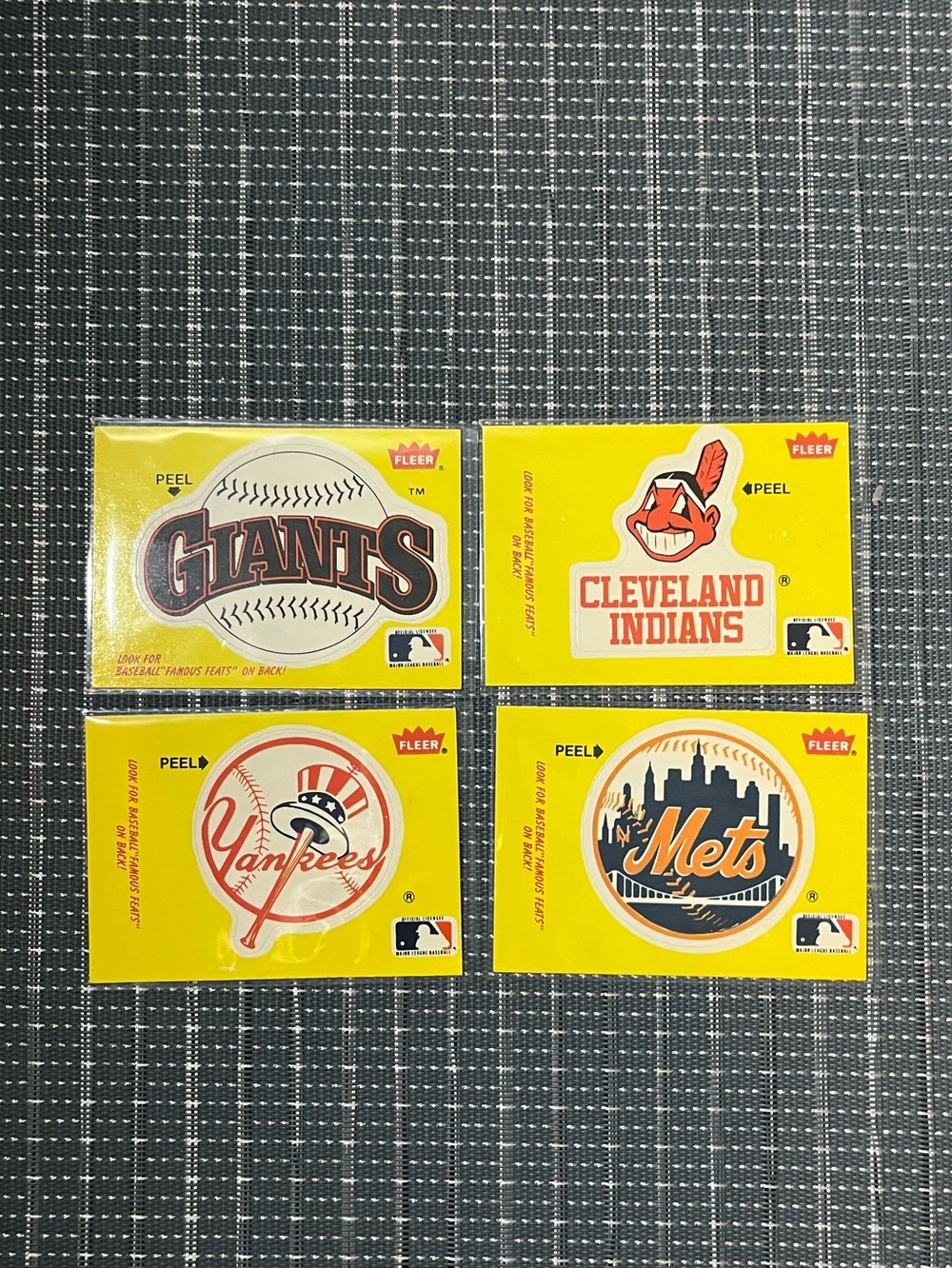 ⚾️ Vintage 1990 Fleer Corp MLB Baseball Team Logo Stickers, Lot of 4